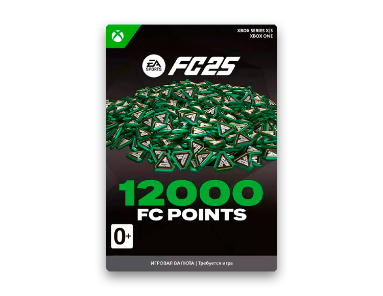 Игровая валюта EA SPORTS FC 25: 12000 Coins (цифровая версия) (Xbox One + Xbox Series X|S) (RU)
Игровая валюта EA SPORTS FC 25: 12000 Coins (цифровая версия) (Xbox One + Xbox Series X|S) (RU)