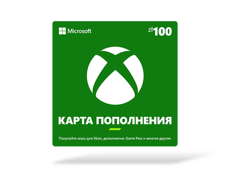 Карта оплаты Xbox 100 PLN [Цифровая версия] (PL)