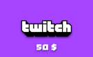 Скриншот №0 из Карта оплаты Twitch 50 USD (USA) [Цифровая версия] (PC)