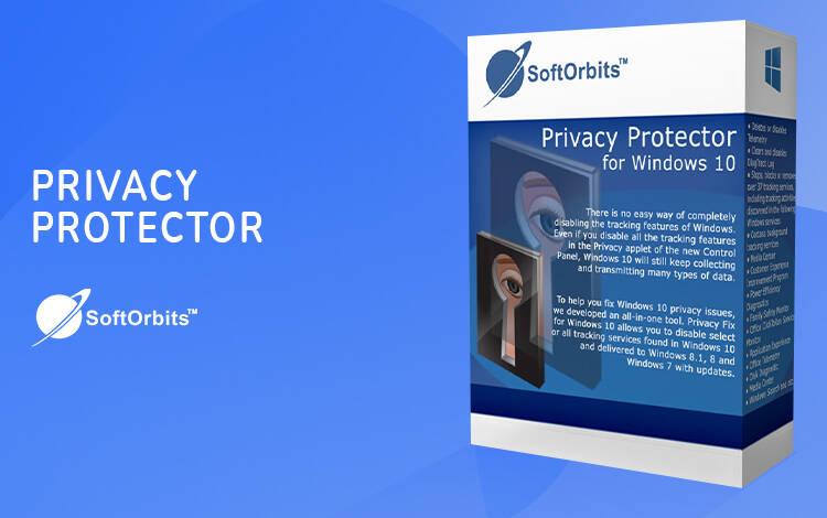 Скриншот №0 из SoftOrbits Privacy Protector for Windows 10 (Отключение слежки для Windows 10) [Цифровая версия] (PC)