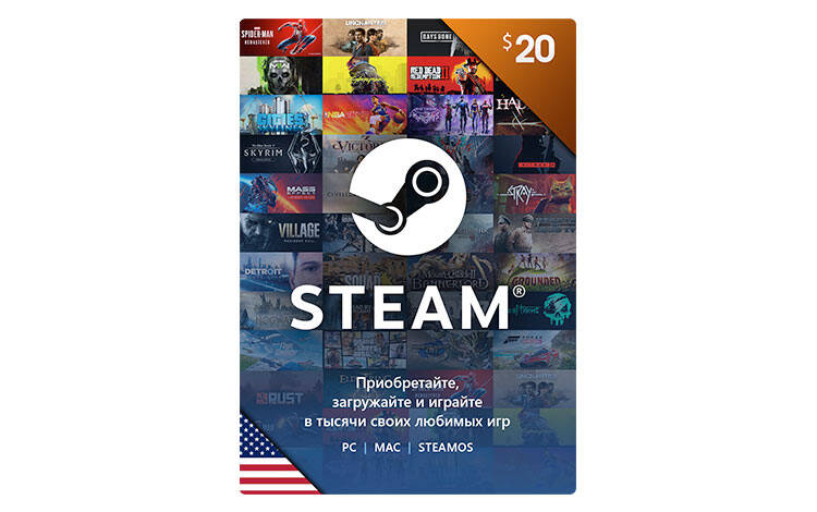 Скриншот №0 из Карта оплаты Steam 20 USD USA [Цифровая версия] (PC)