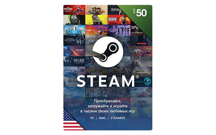 Скриншот №0 из Карта оплаты Steam 50 USD USA [Цифровая версия] (PC)
