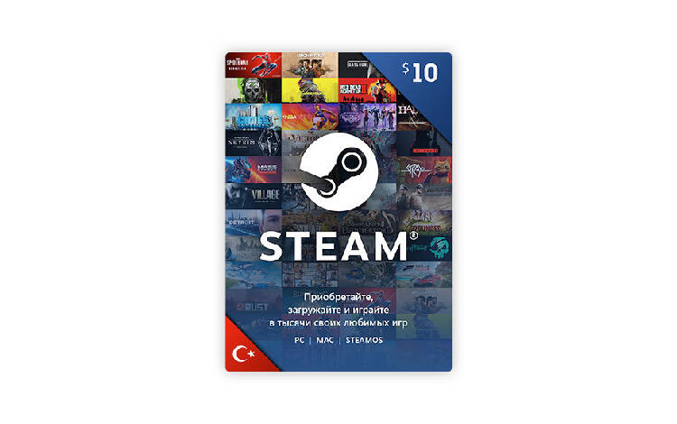Скриншот №0 из Карта оплаты Steam 10 USD Turkey [Цифровая версия] (PC)