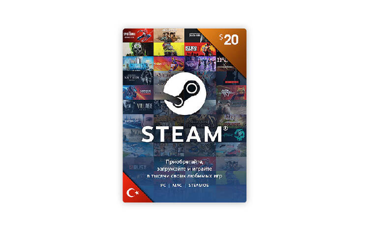 Скриншот №0 из Карта оплаты Steam 20 USD Turkey [Цифровая версия] (PC)