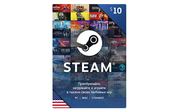 Скриншот №0 из Карта оплаты Steam 10 USD USA [Цифровая версия] (PC)