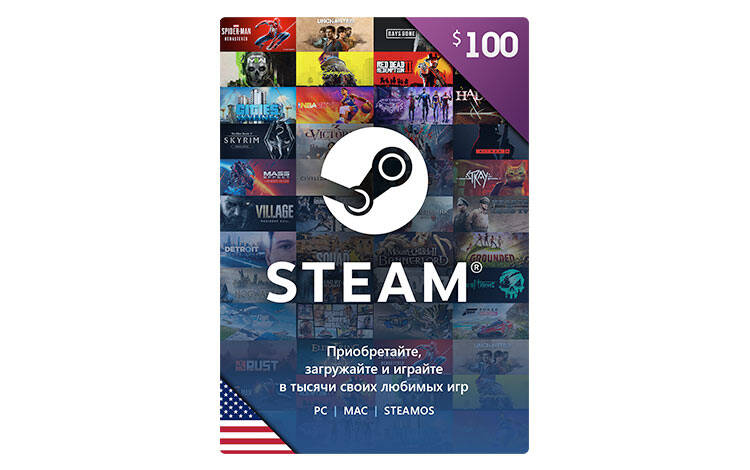 Скриншот №0 из Карта оплаты Steam 100 USD USA [Цифровая версия] (PC)