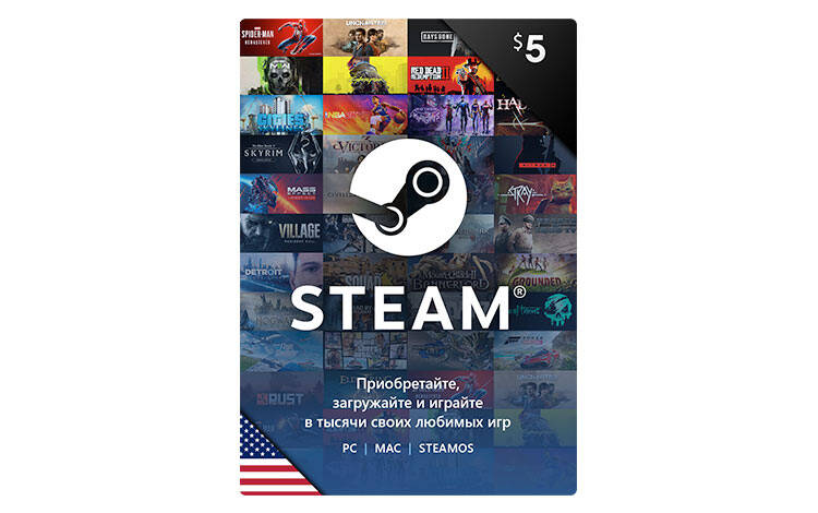 Скриншот №0 из Карта оплаты Steam 5 USD USA [Цифровая версия] (PC)