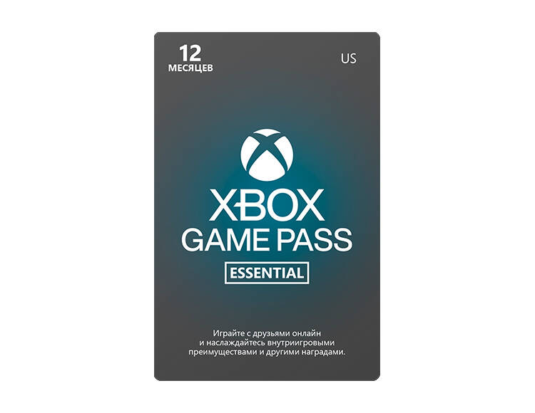 

Карта оплаты Xbox Game Pass Essentials на 12 месяцев [Цифровая версия] (US)